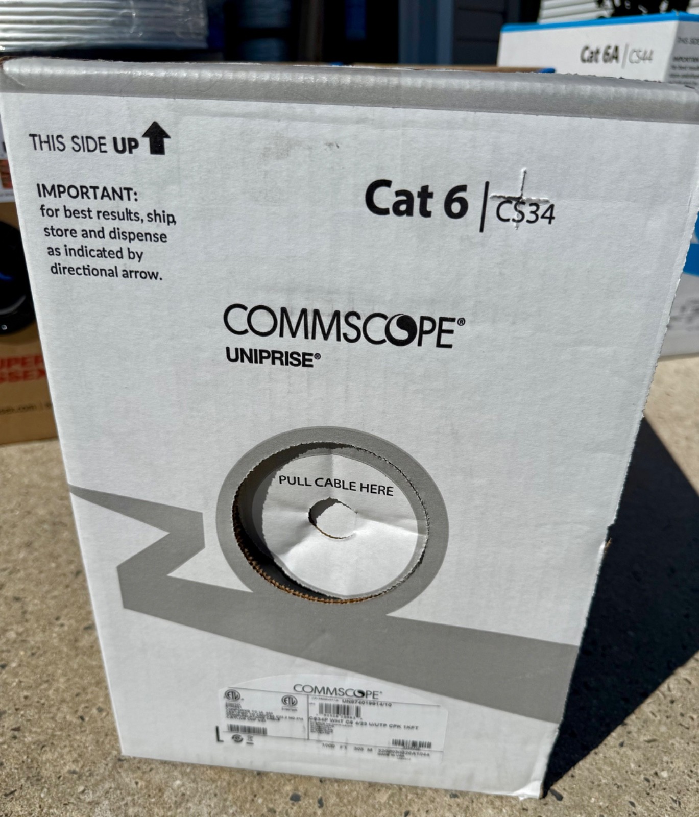 CommScope CS34P Cat6 Cable 4/23 Plenum Cable White 1000ft UN874019914/10