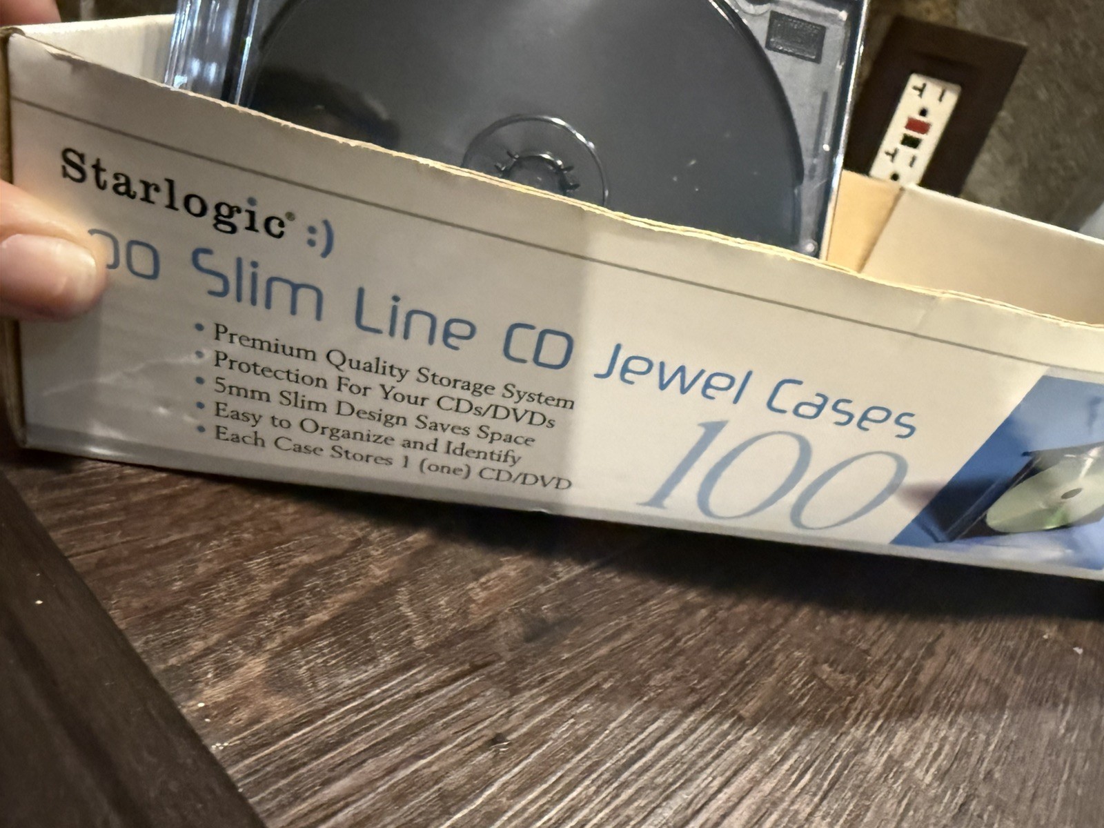 40 Single Slim Jewel CD Cases with Black Tray – 5.2mm Slimline Spine covers