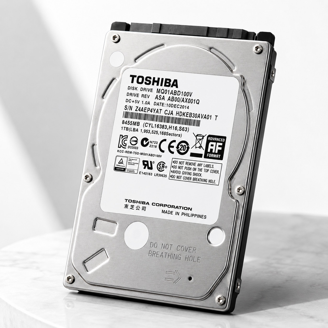 Toshiba 1TB 2.5″ SATA Internal Hard Drive MQ01ABD100V 5400RPM Laptop