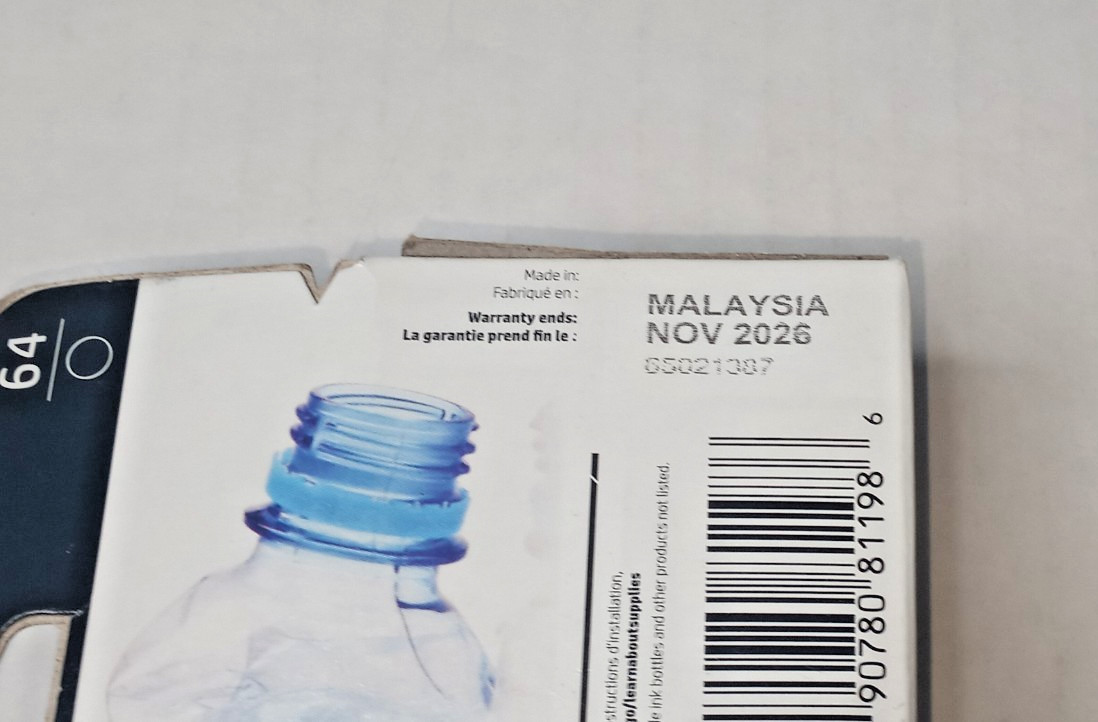HP 64 Original Black Ink Cartridge – N9J90AN – November 2026 New/Sealed