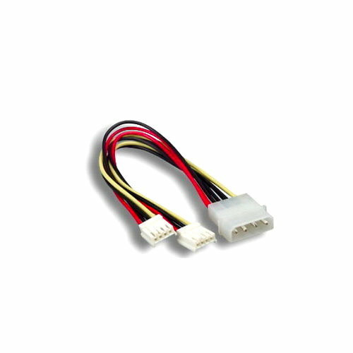 8 inch 18AWG DC Power Splitter Y-Cable 5.25″ Molex 4Pin to 2×3.5″ Floppy 4Pin PC