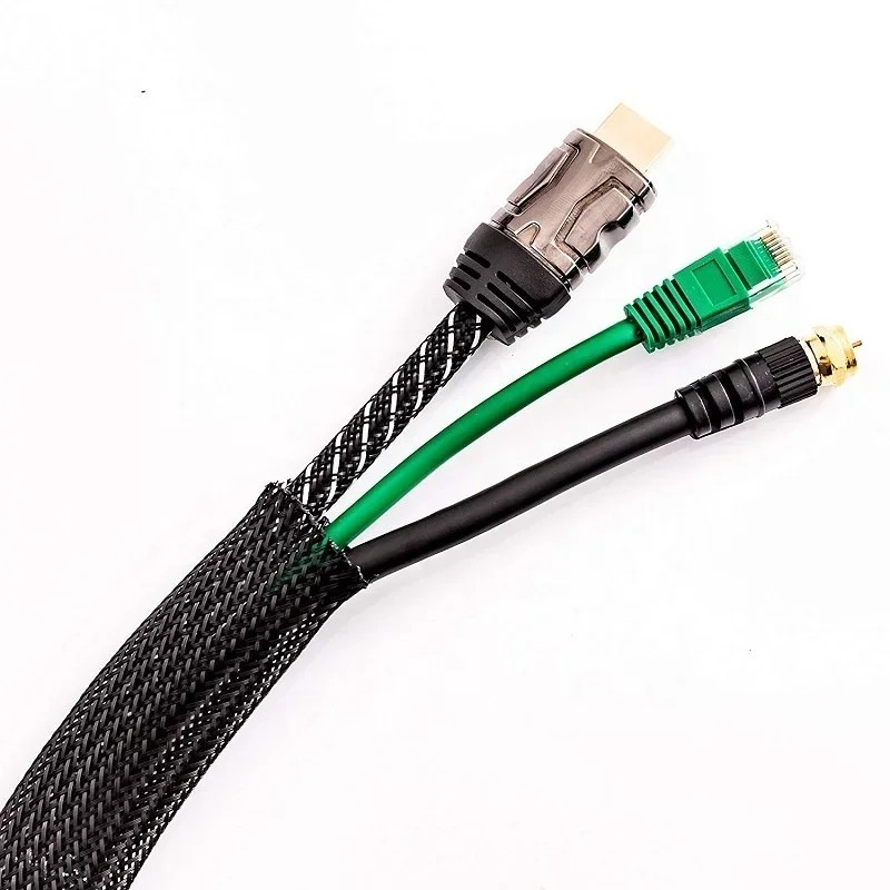 3m PET Braided Cable Sleeve: Expandable Wire Mesh Sleeve for Cable Management