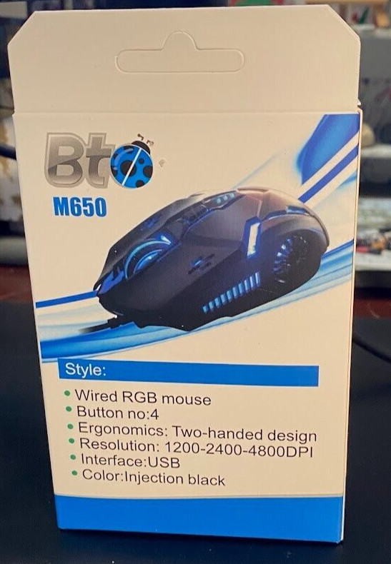 BTO M650 Optical Mouse Ergonomic AND + BTO Keyboard NEW