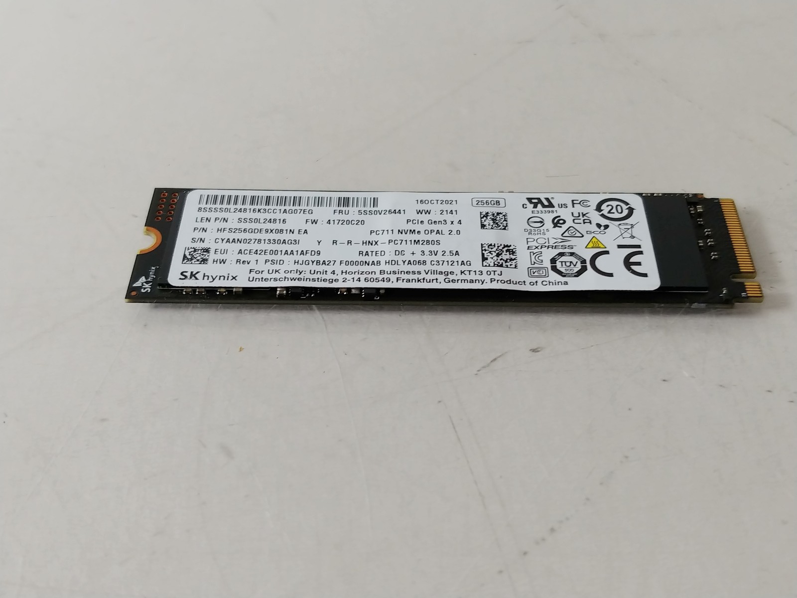 SK Hynix PC711 HFS256GDE9X081N 256 GB NVMe 80mm SSD