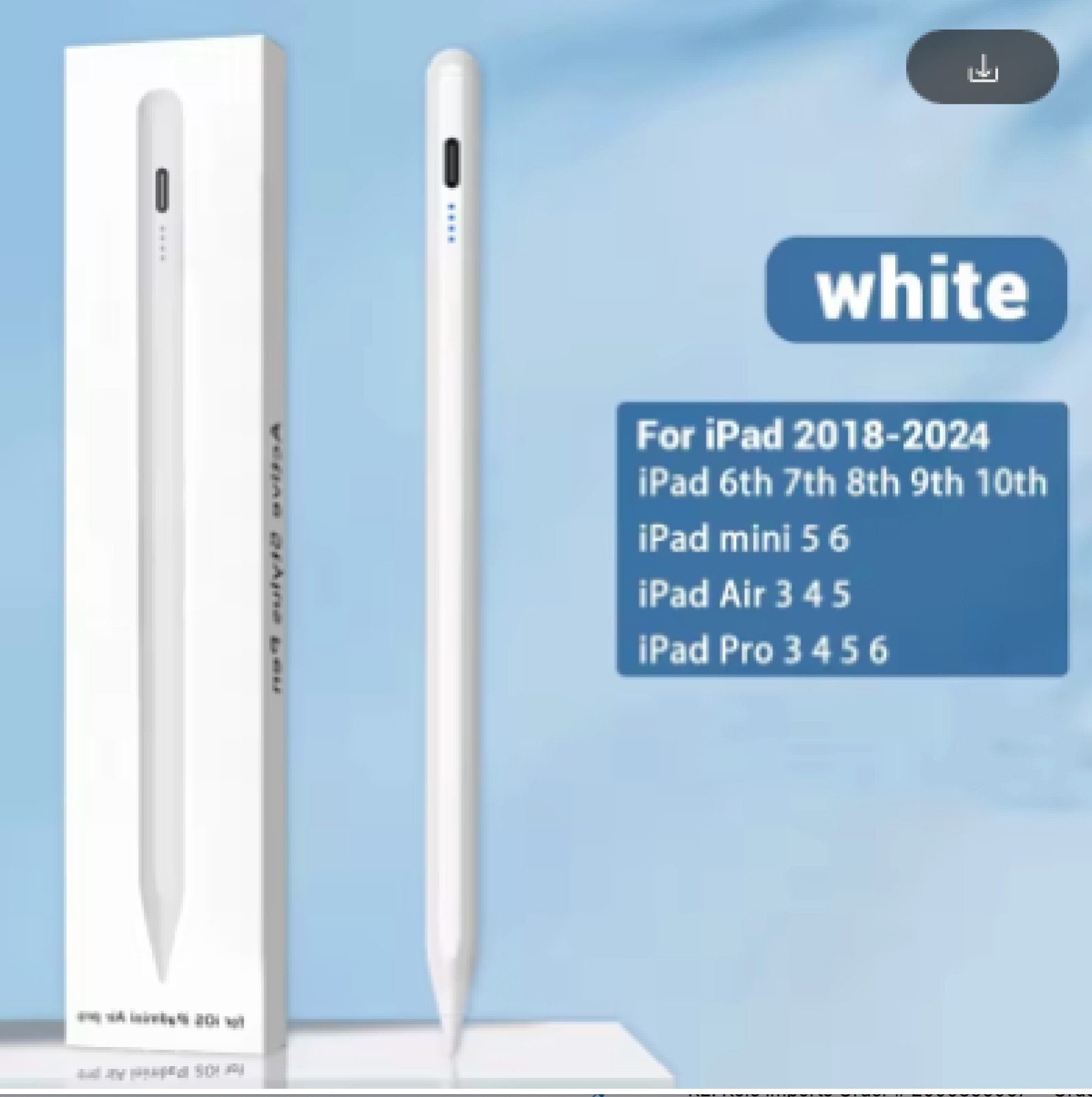 Universal Pencil Stylus for Apple iPad – White