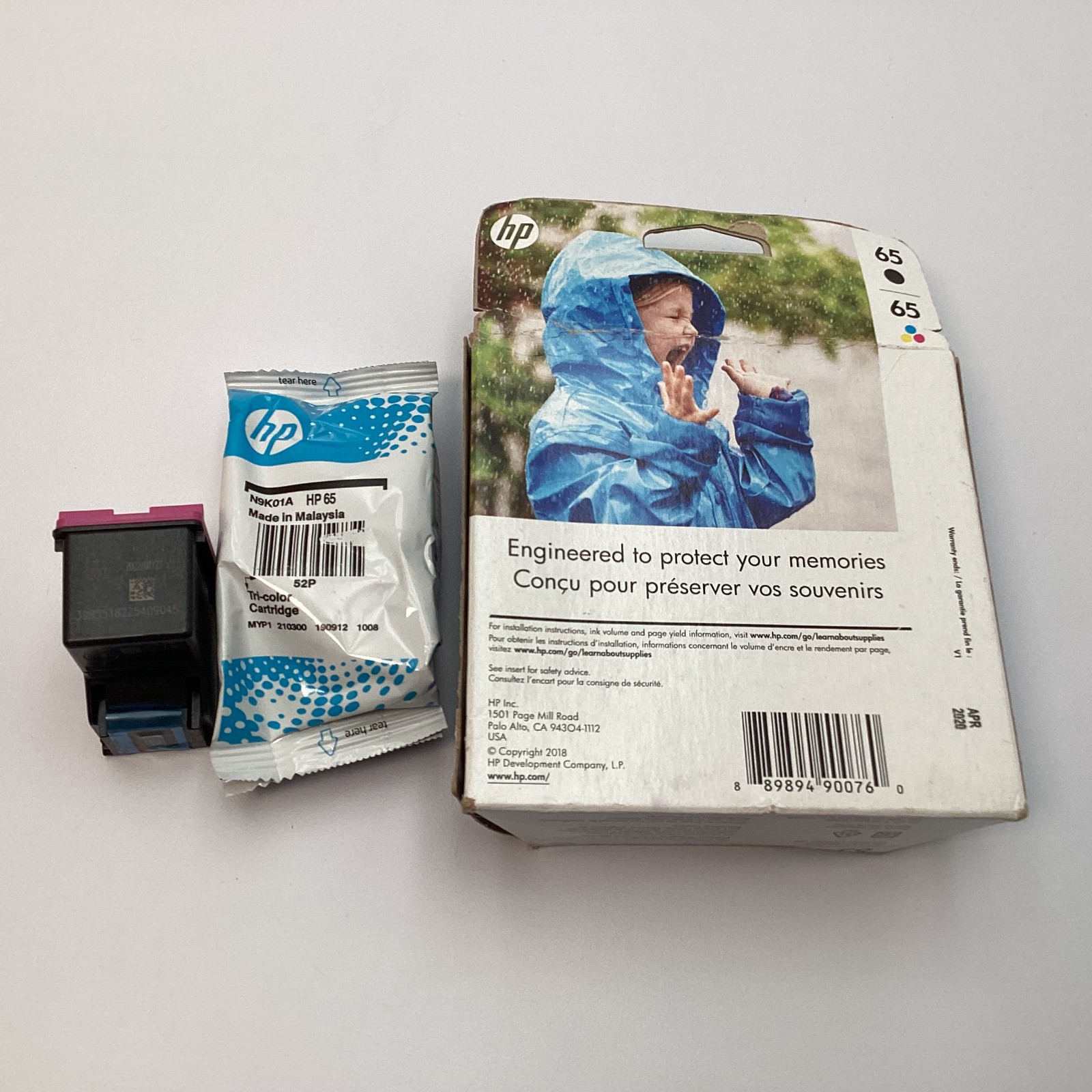 Lot of 4 Total Genuine HP 65 Ink Cartridges – Mixed Lot – Exp 2020 – 2022 – New