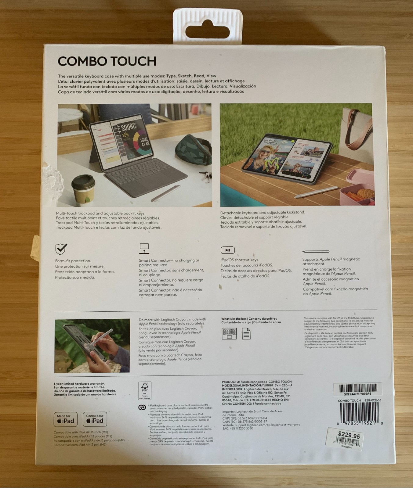 Logitech Combo Touch iPad Air 13″ (M2) Case – Gray
