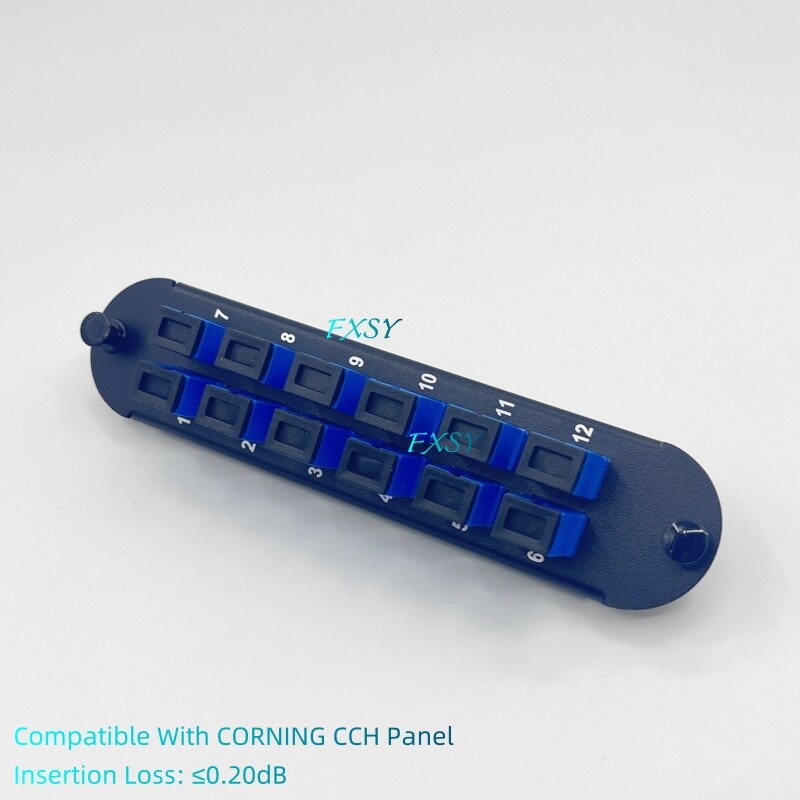 Fiber Optical Panel 12 SC UPC SM OS2 Adapter Compatible CORNING CCH-CP12-59
