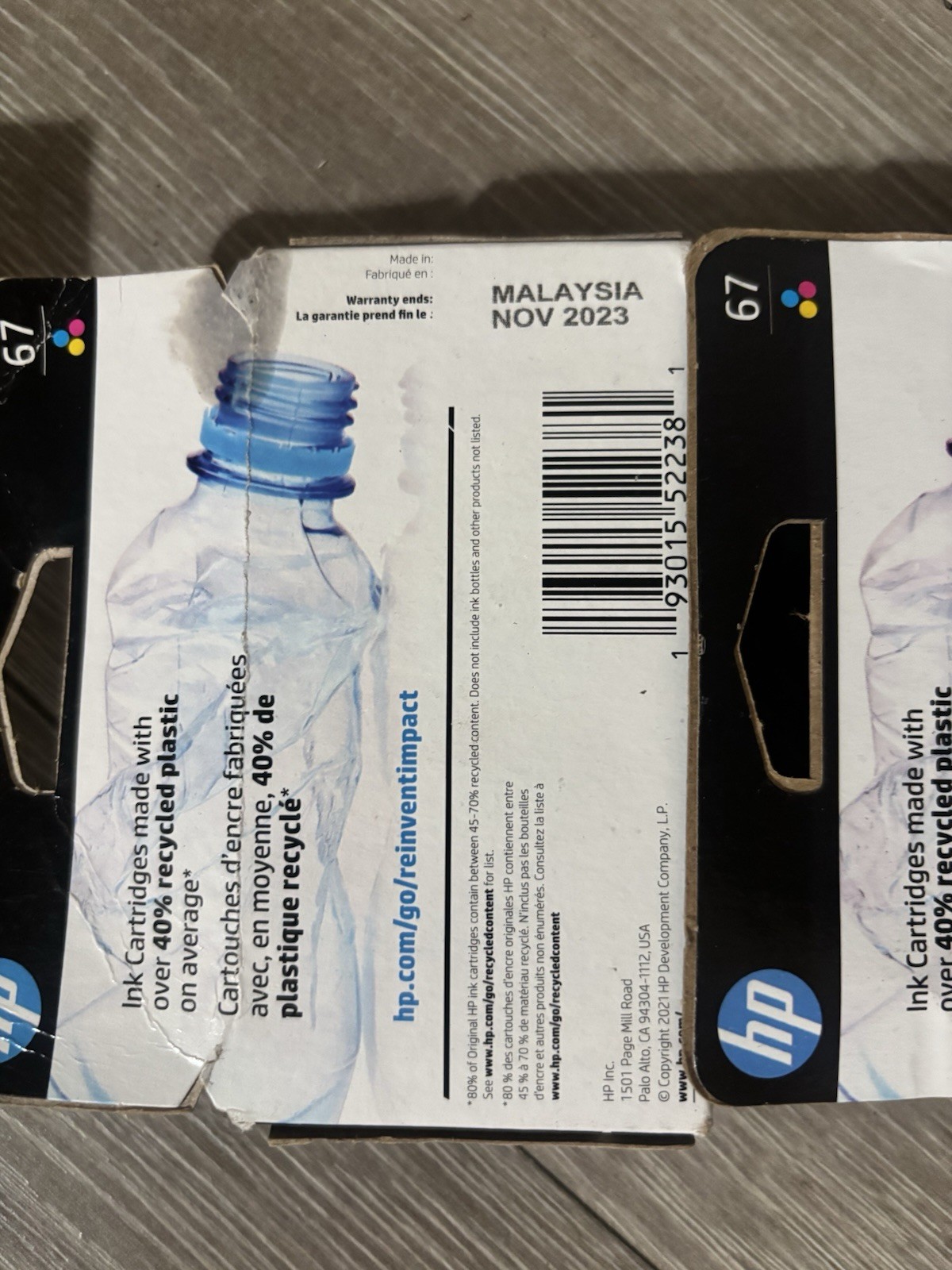 1x HP 67XL Ink Cartridge Black 3YM57AN & 2x Tri-Color 3YM58AN SEALED EXP. 2023