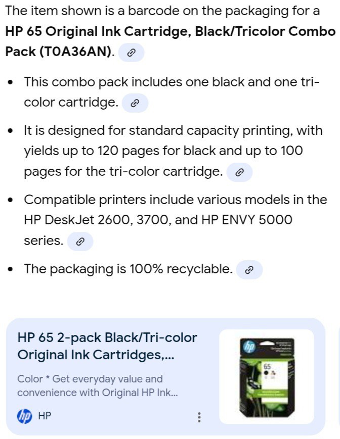 GENUINE OEM HP 65 (T0A36AN) BlLACK & Tri-COLOR Original Ink Cartridges BRAND NEW