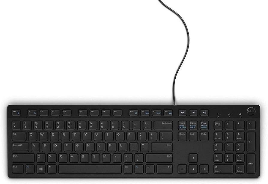 Dell KB216-BK-US Wired USB Multimedia Keyboard Full Size Quiet Keys Black PC