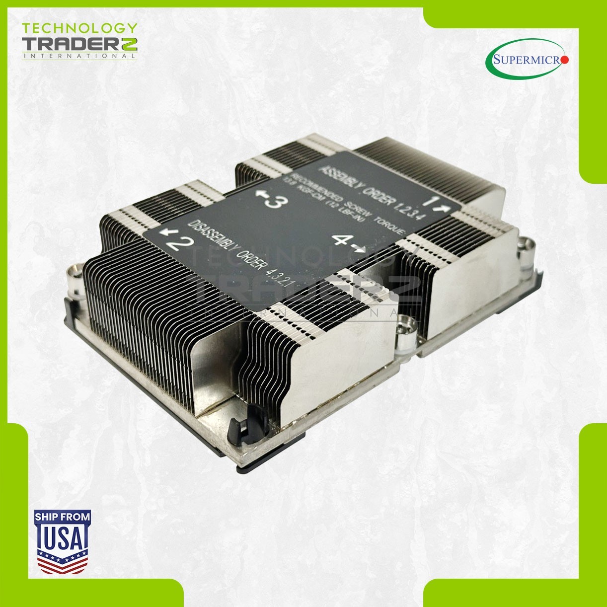 SNK-P0067PS SuperMicro 1U LGA3647 Passive CPU Cooling Heatsink W/ 1x BKT-0126L