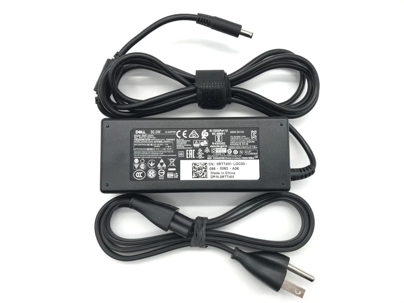 Genuine DELL 90W LAPTOP AC ADAPTER 19.5V 4.62A 4.5mm Small Tip 0RT74M