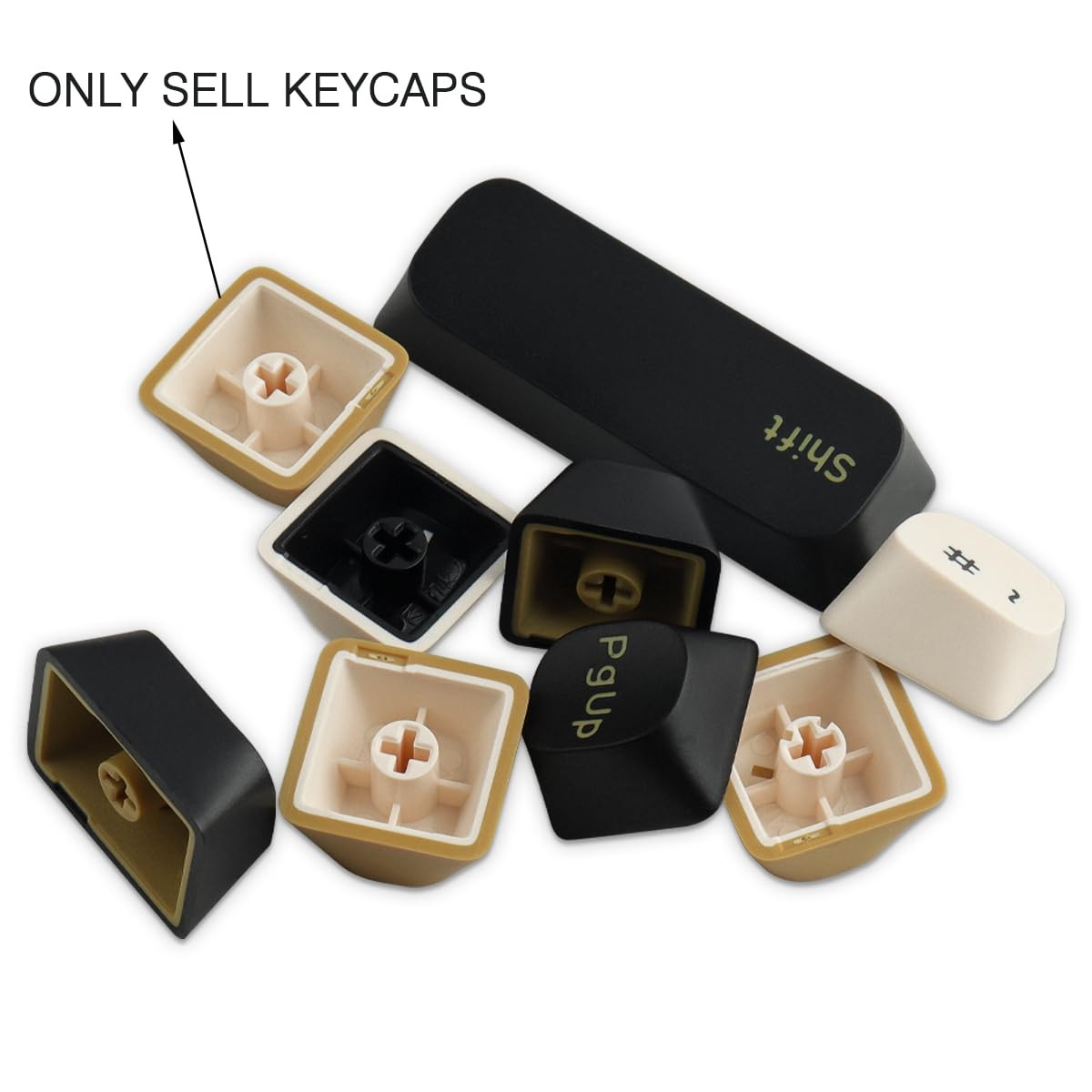 Double Shot PBT Keycaps 171 Keys Retro YMK For Cherry MX Black White Gold