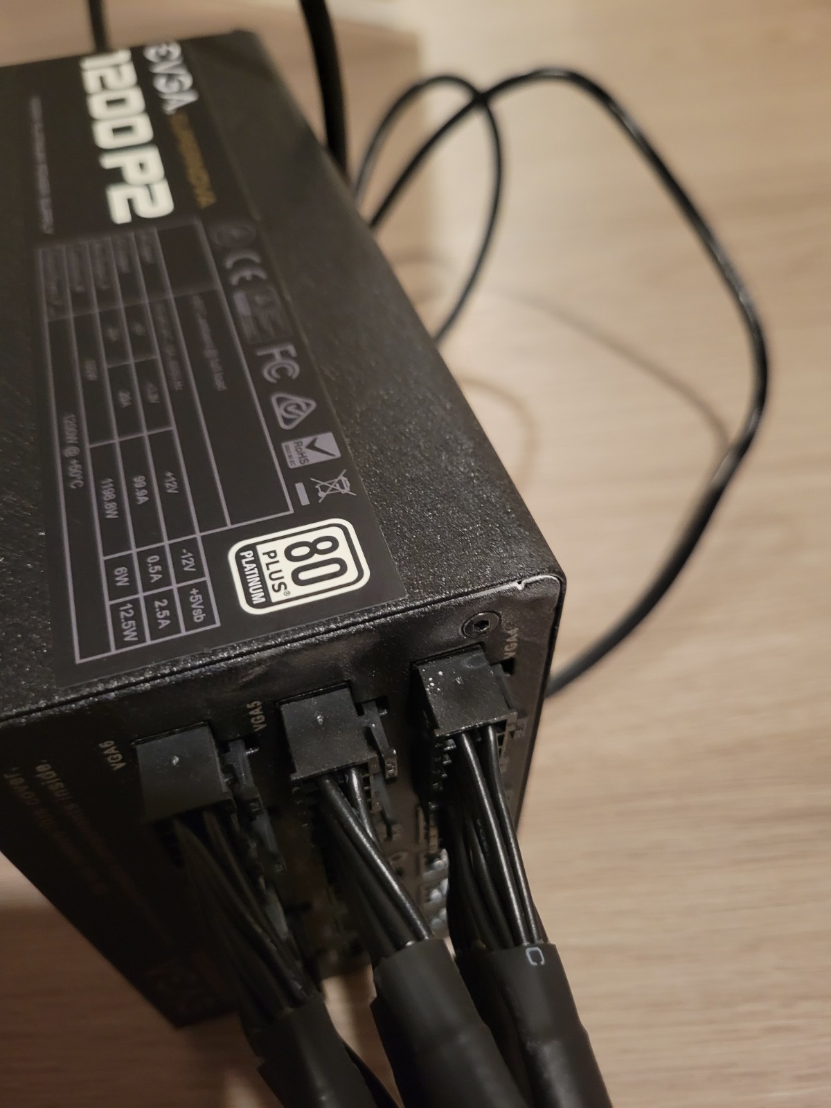 READ DESC EVGA SuperNOVA 1200-P2 80+ Platinum 1200W Power Supply PSU 220-P2-1200