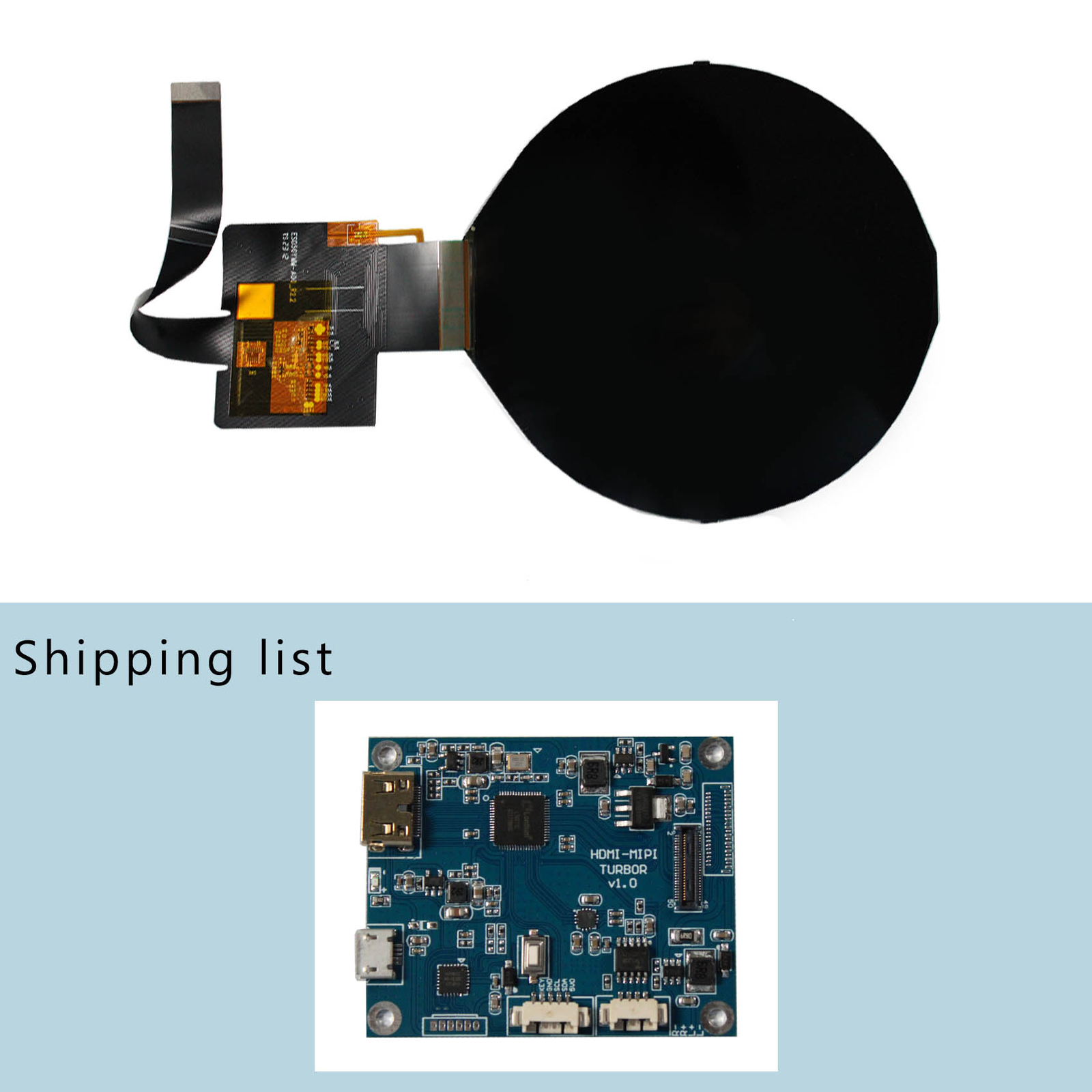 HDMI LCD Controller Board 5inch VS050YMM-N41 720X720 Round LCD Screen