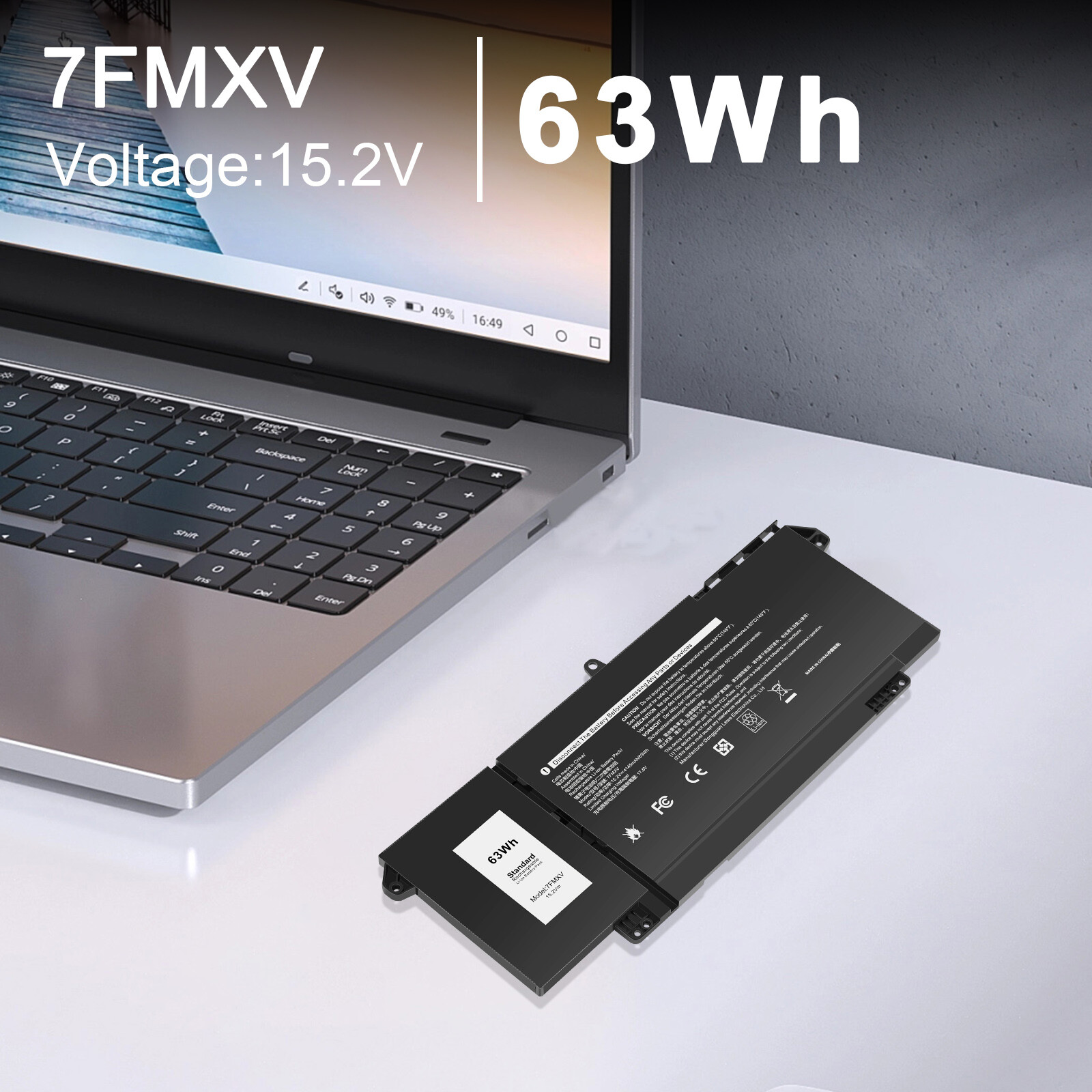 7FMXV Battery Replacement for Dell Latitude 5320 7320 7420 2-in-1 7520 9JM71