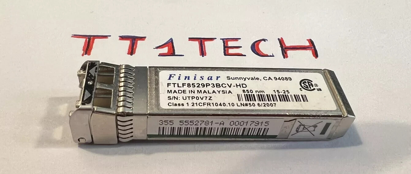 10x Finisar 16GB SW SFP + FTLF8529P4BCV-HD 850nm Optical Transceiver