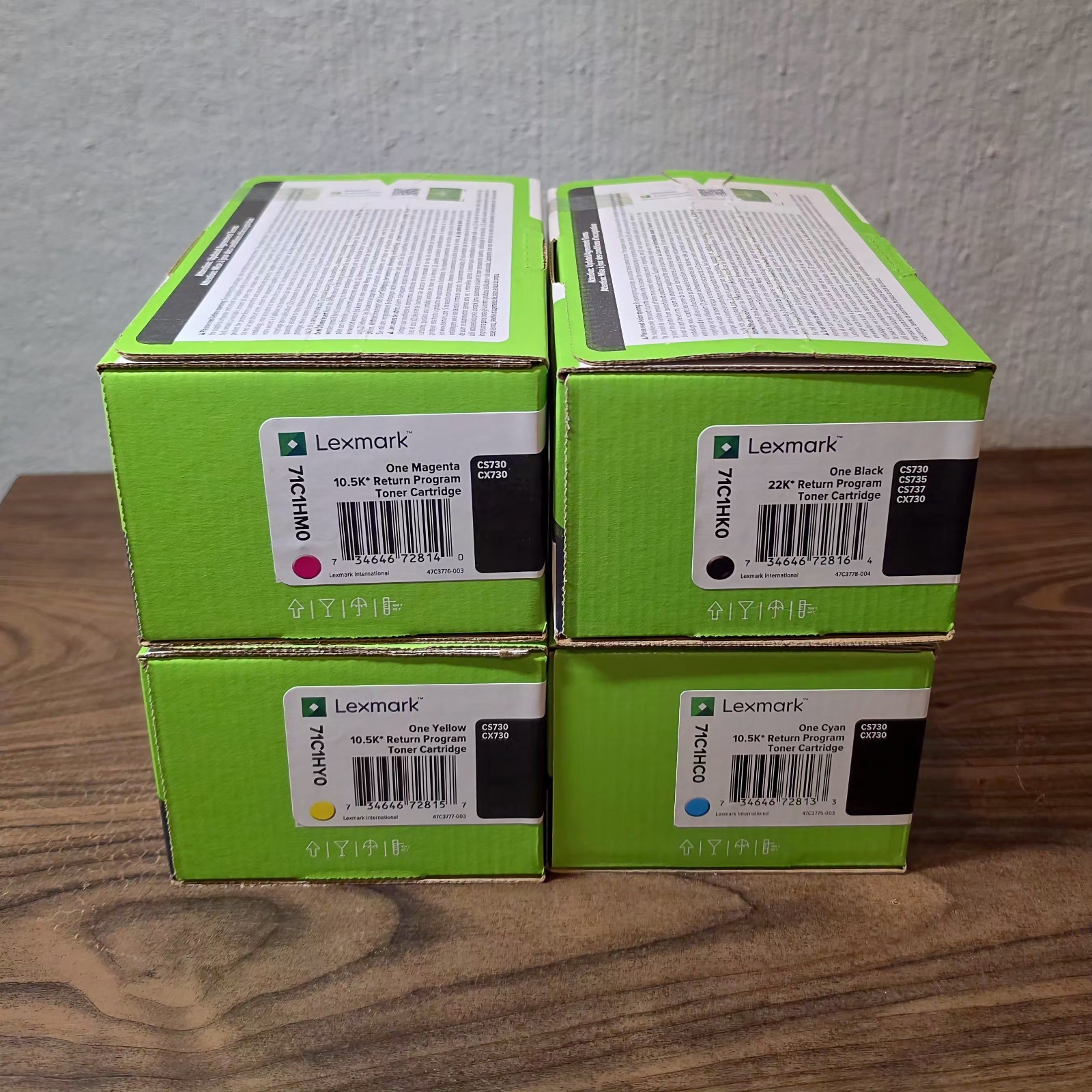 Lexmark CS/X73X Toner Cartridge 4-PACK High-Yield 71C1HK C Y M0 OEM Sealed