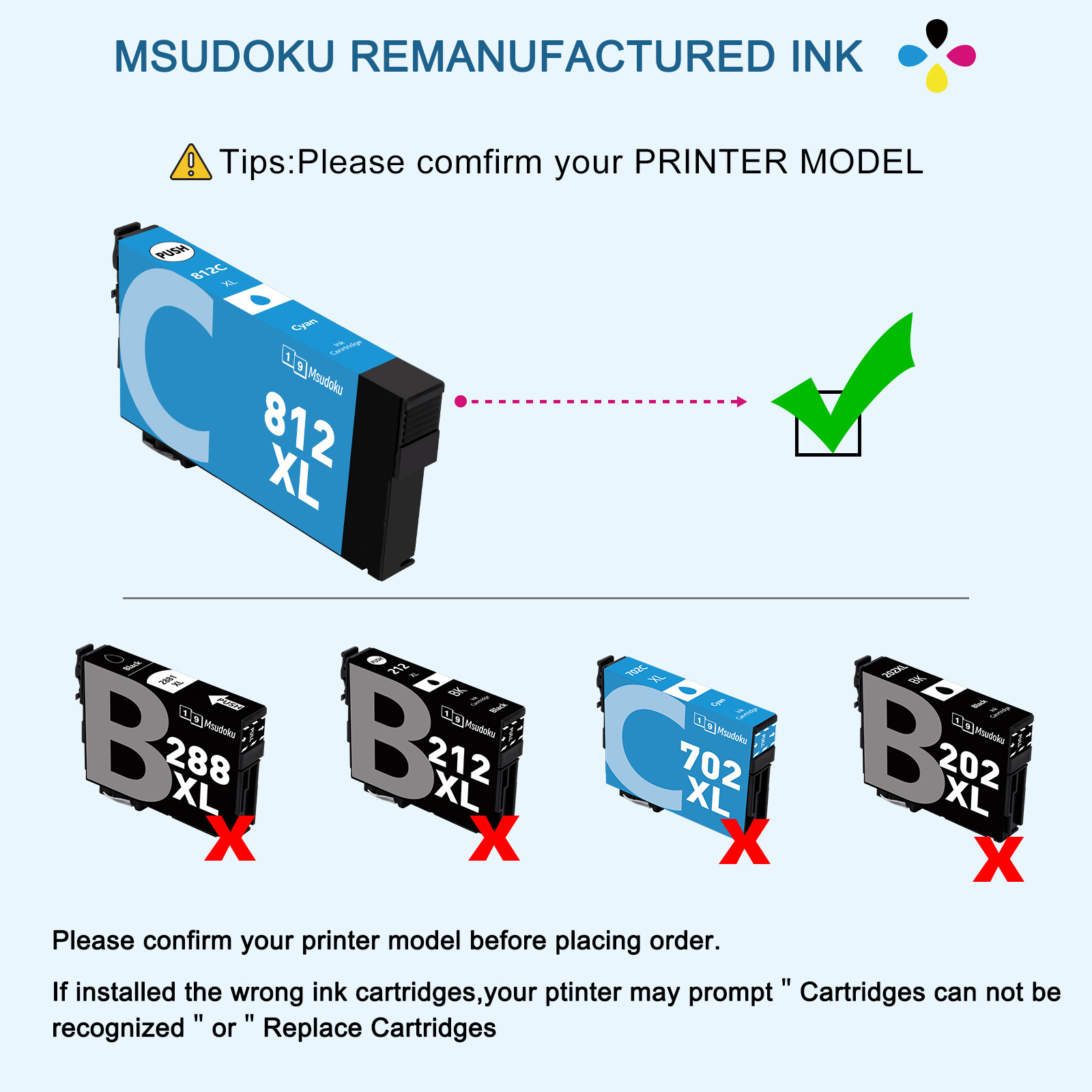 812XL T812XL Ink Cartridges For Epson WorkForce WF-7840 WF-7820 WF-7310 EC-C7000