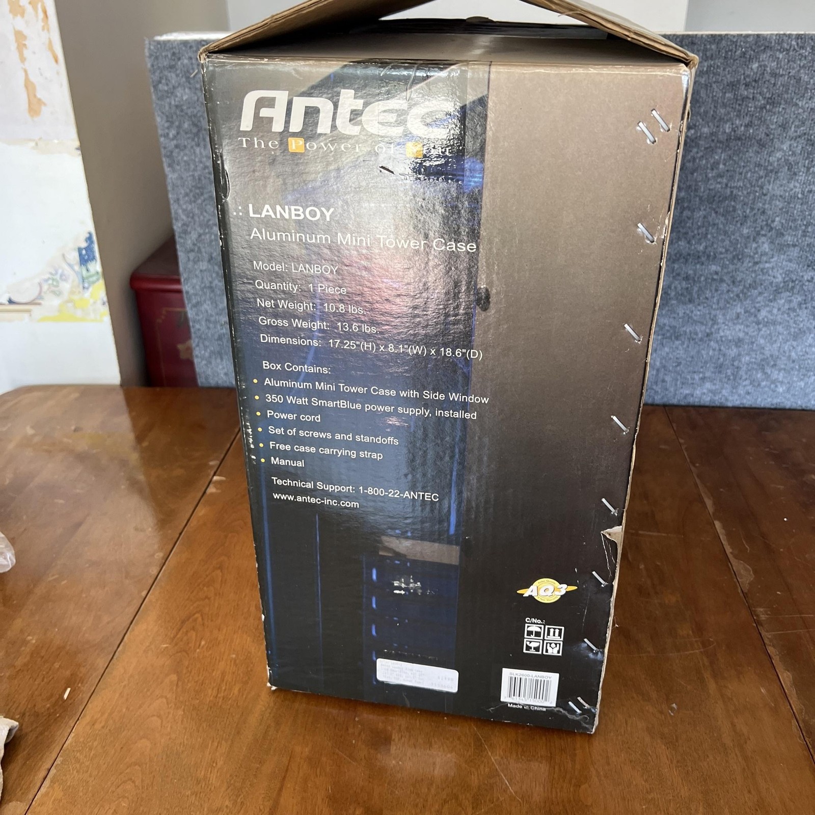 Antec LANBOY Silver Aluminum Mini Tower ATX Case Window USB Audio Box Retro PC