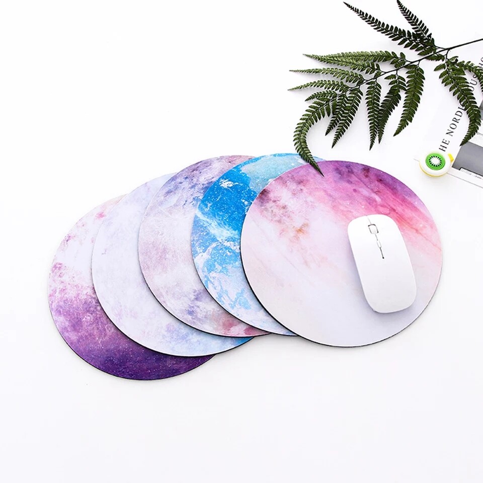 Non Slip Space Round Mouse Pads Mice Mats For Laptop Notebook Computer PC Gaming