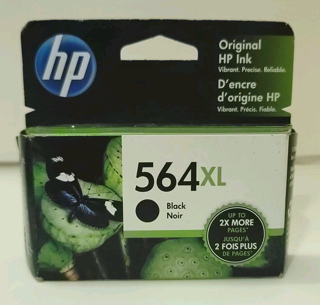 HP 564 XL Black Ink Cartridge Genuine OEM CN684WN High Yield New Sealed 07/22