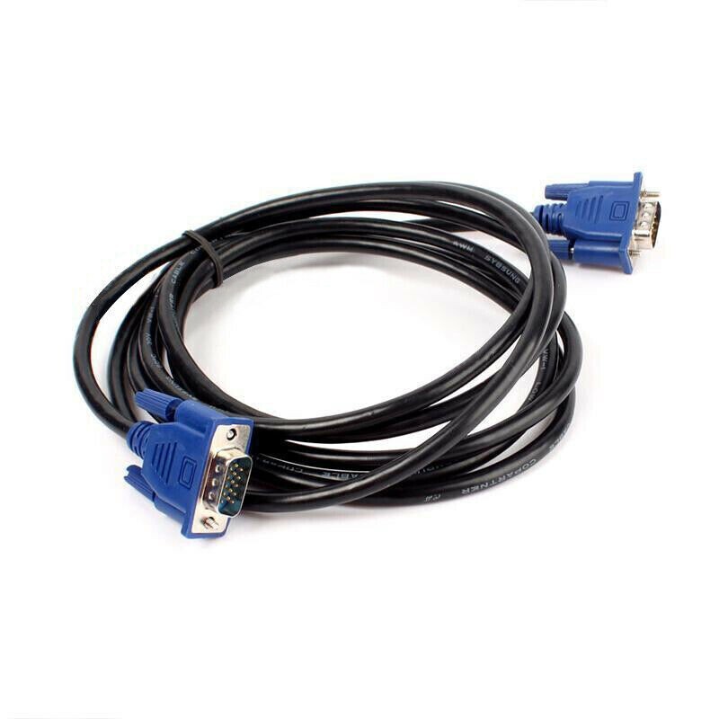 5FT 15PIN SVGA SUPER VGA Monitor Male Cable BLUE CORD FOR PC TV