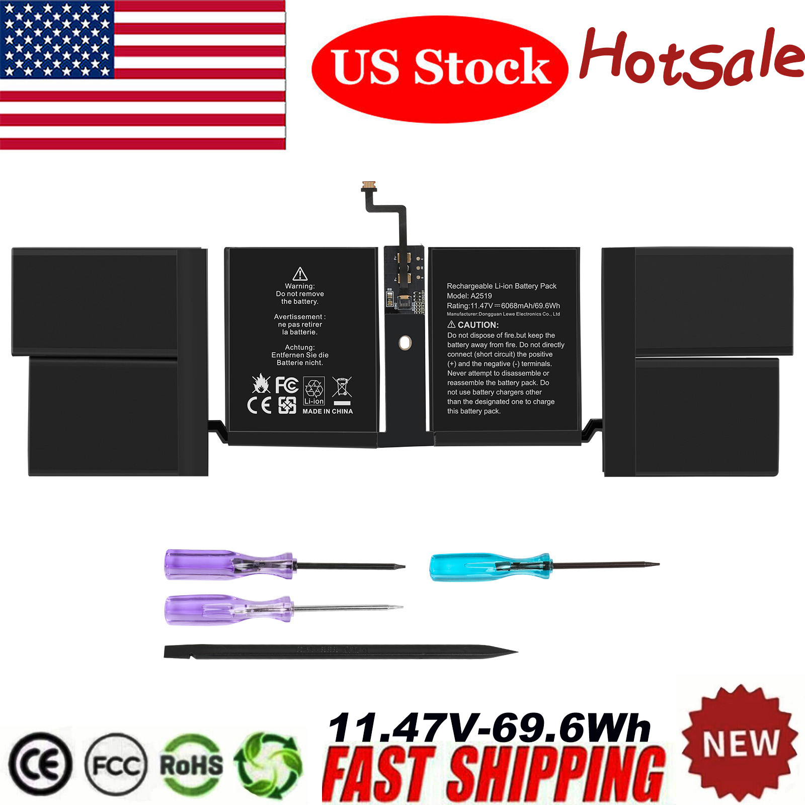 A2519 Battery For Apple MacBook Pro 14″ A2442 M1 2021 Year MKGR3LL/A EMC3650