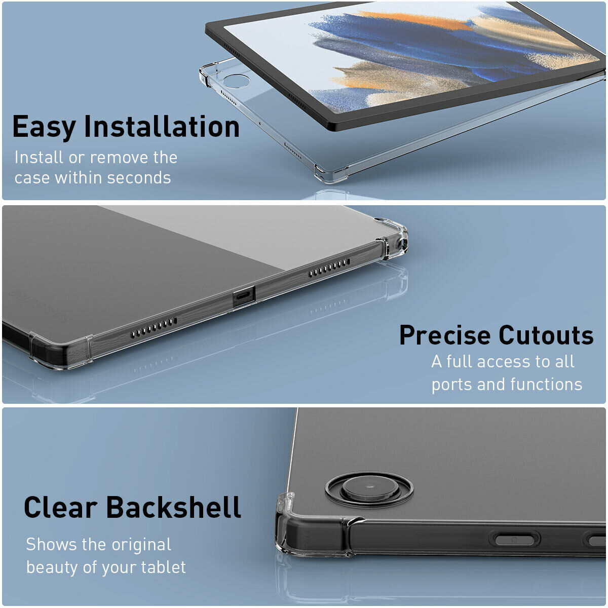 Clear TPU Gel Case Cover For Samsung Galaxy Tab A7 Lite 8.7″ 2021 SM-T220/T225