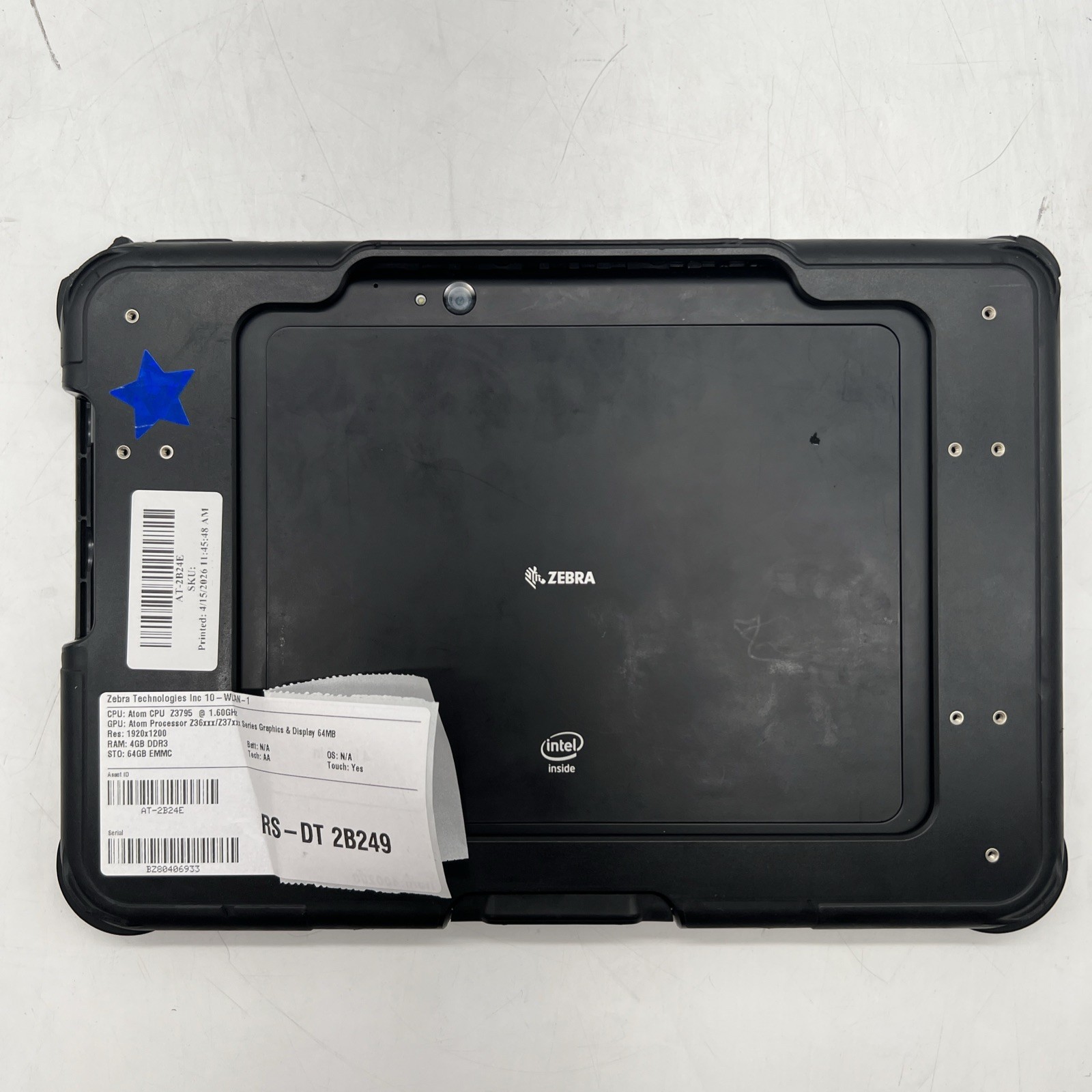 Zebra ET50NT Atom Z3795 q.6GHz 4GB RAM 64GB eMMC No OS No Battery