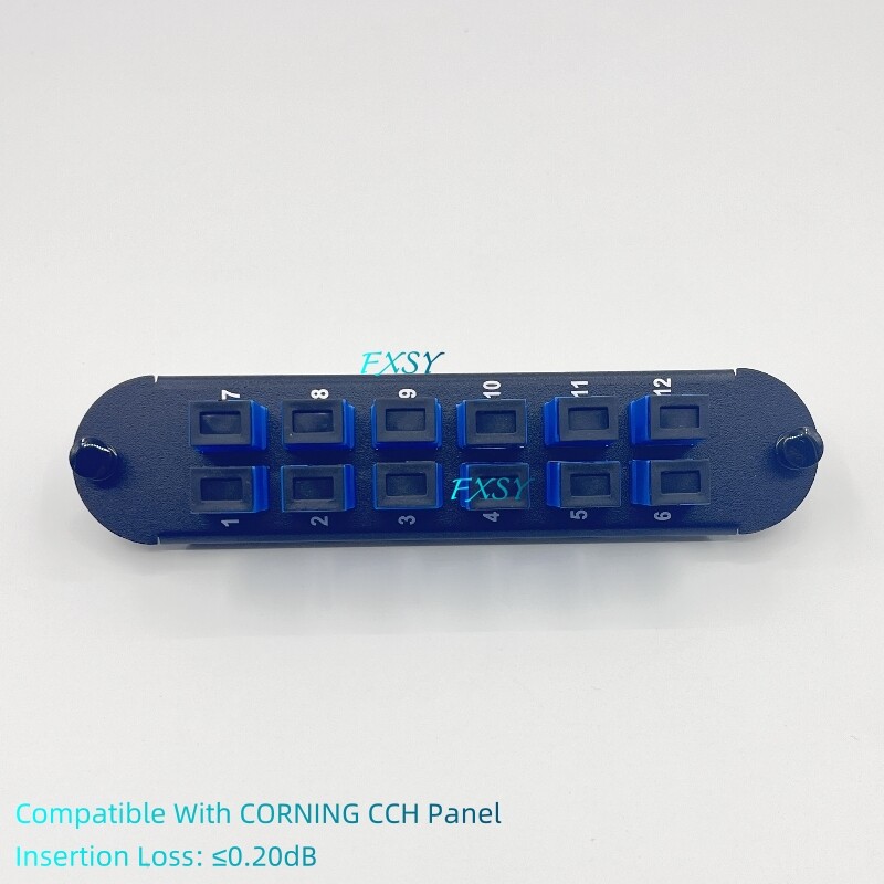 Fiber Optical Panel 12 SC UPC SM OS2 Adapter Compatible CORNING CCH-CP12-59