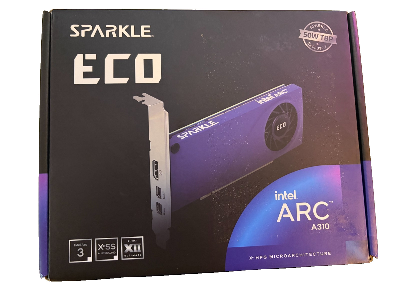 Sparkle Intel Arc A310 ECO, 4GB GDDR6, 50W TBP, Short Bracket is Included, Lo…