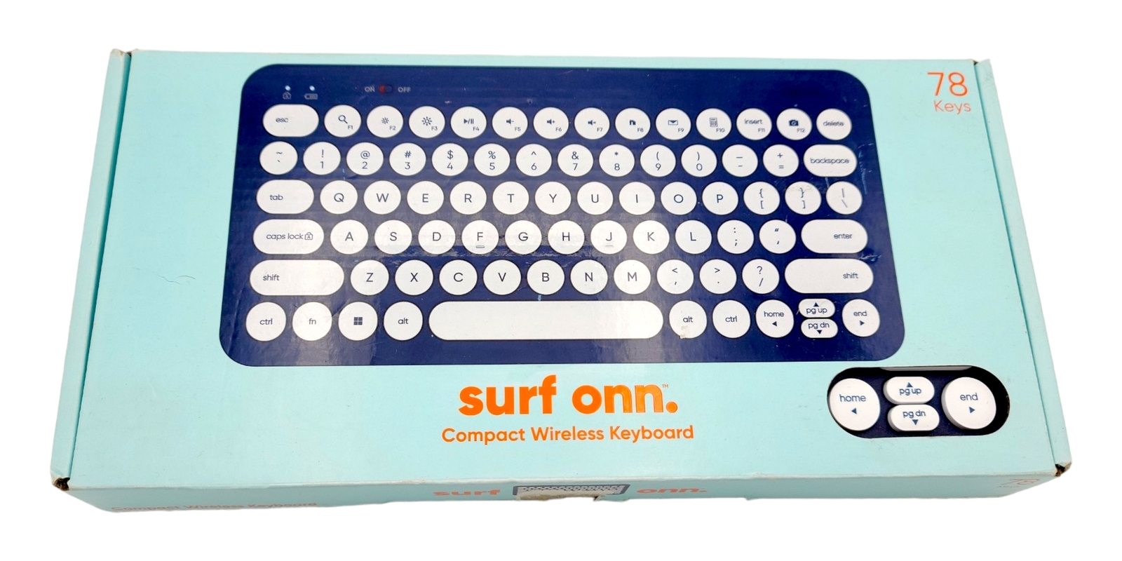 Blue Compact Portable Wireless Keyboard English 78 Keys Qwerty No Nano Receiver