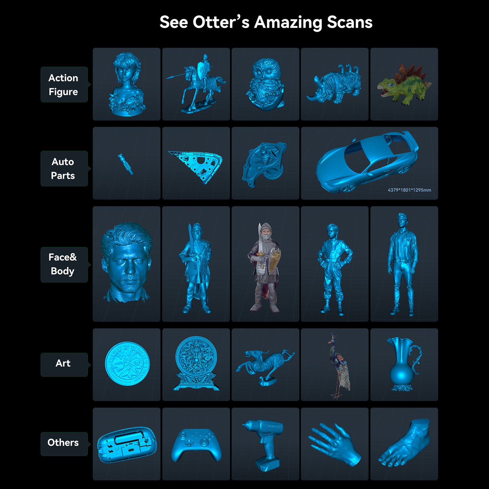 Creality CR-Scan Otter 3D Scanner 24-Bit Full-Color for iOS Android Windows W5L2