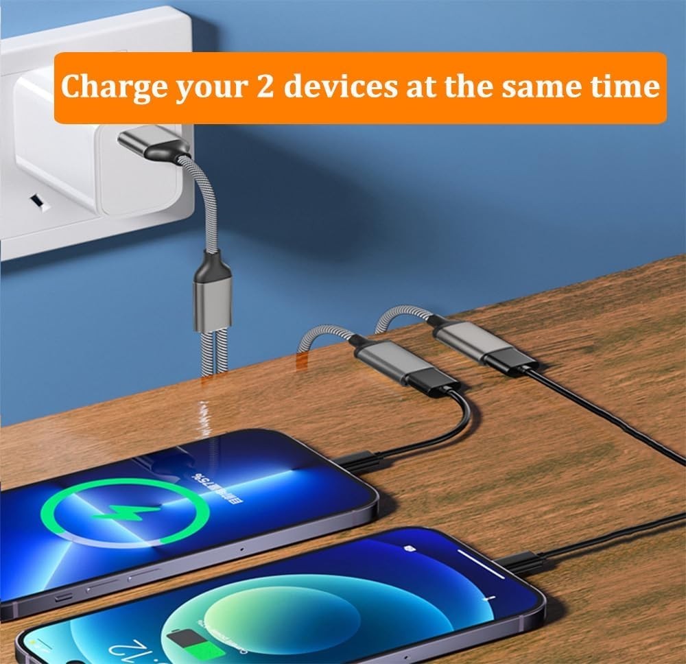 USB C Male to Dual USB Female Adapter, USB C to USB Splitter, Type C to USB A OT