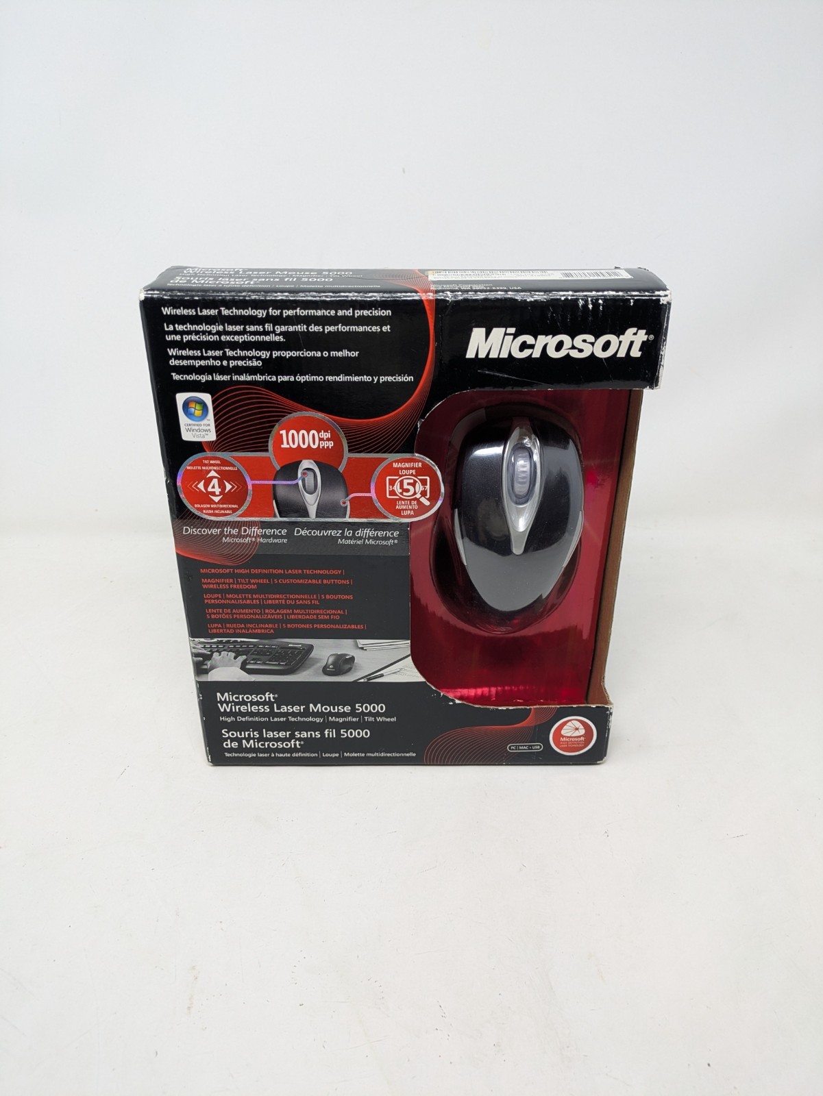Microsoft Wireless Laser Mouse 5000 – Metallic Black