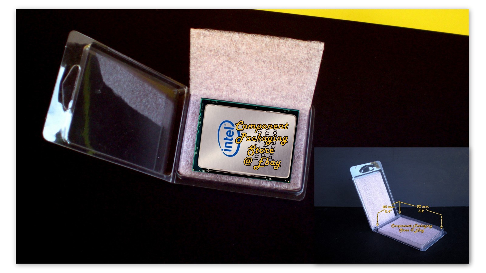 Intel Socket LGA4189 CPU Packaging Case Clam Shell + ESD Foam – Lot of 12 25 60