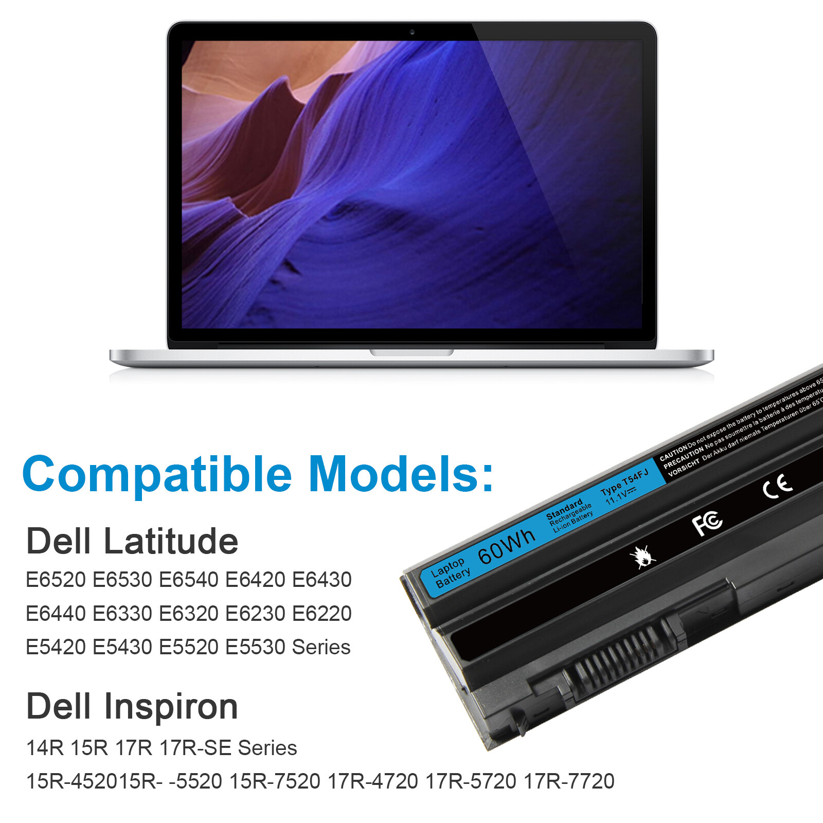 E6420 Battery For Dell Latitude E6440 E5430 E5520 E5530 E6430 E6520 E6540 T54FJ