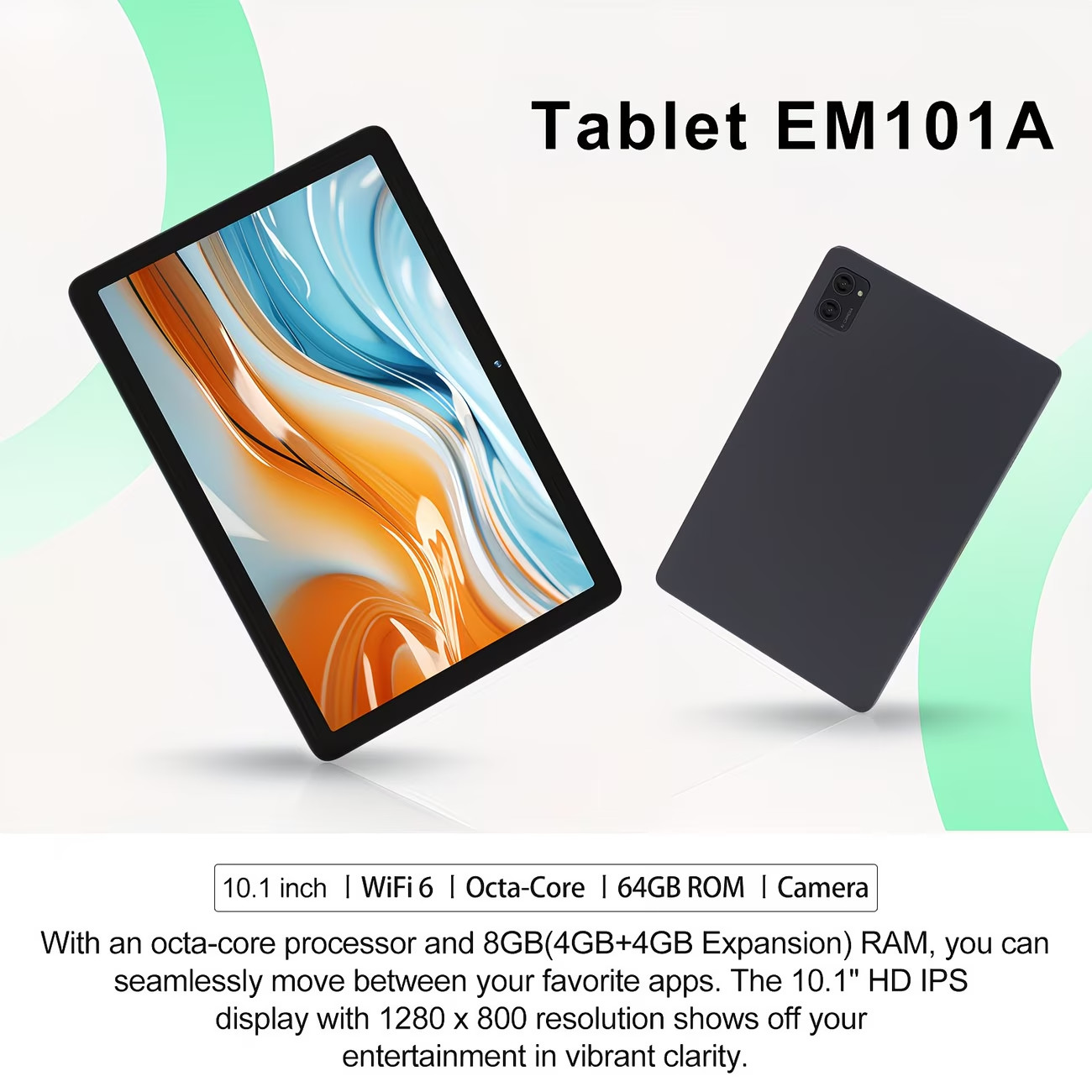 10.1″ Android 16 Tablet 8GB + 64GB ROM 1TB Expandable Gemini AI Wifi 6 Dual SIM