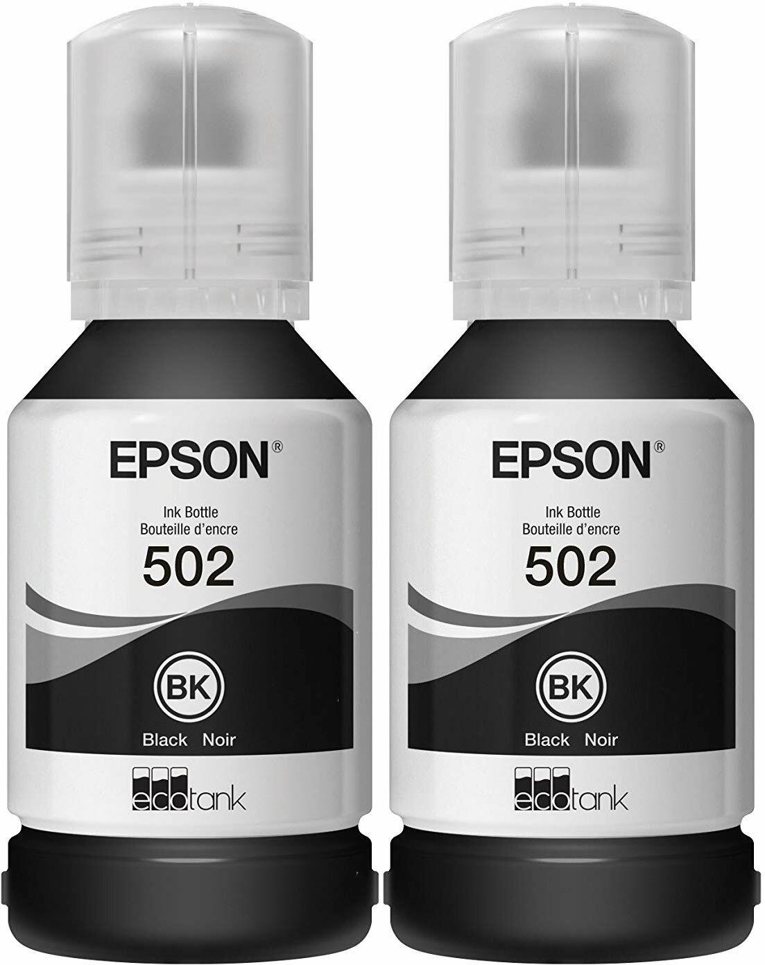 Genuine Epson 502 Black Ink Bottle 2 Pack for ET-2700 ET-2750 ET-3700 ET-3750