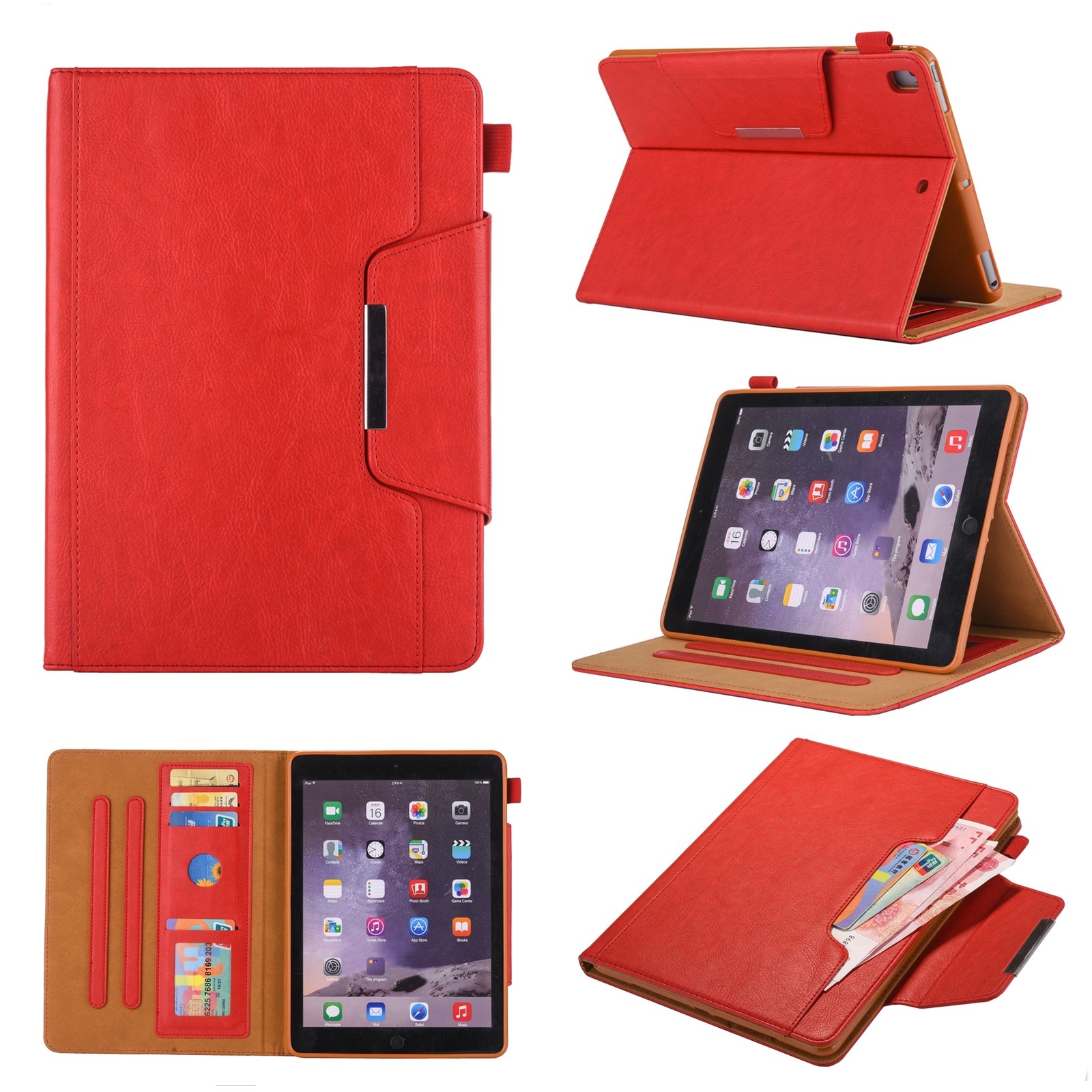 Smart Pocket Wallet Stand Case Cover for iPad 5 /6th/7th/8th/9th/10th Generation