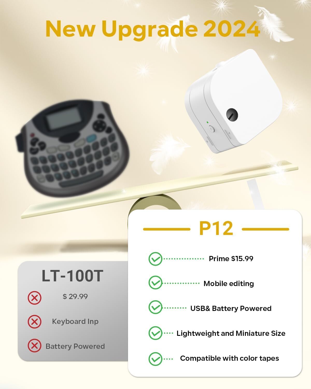 Phomemo P12 Bluetooth Printer Thermal Transfer Label Maker Sticker Machine