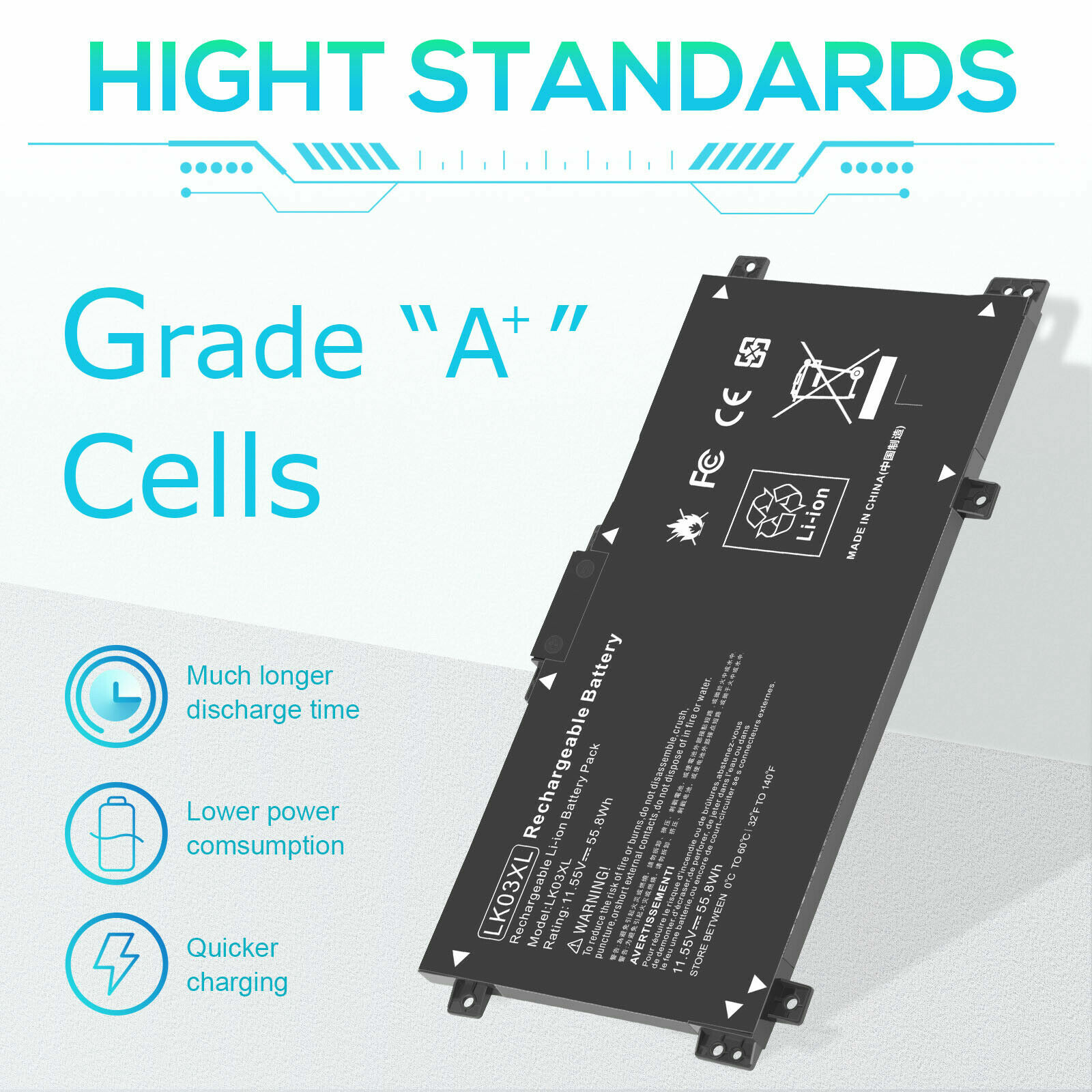 55.8Wh LK03XL Laptop Battery For HP ENVY X360 15-BP 17-AE L09281-855 L09280-855