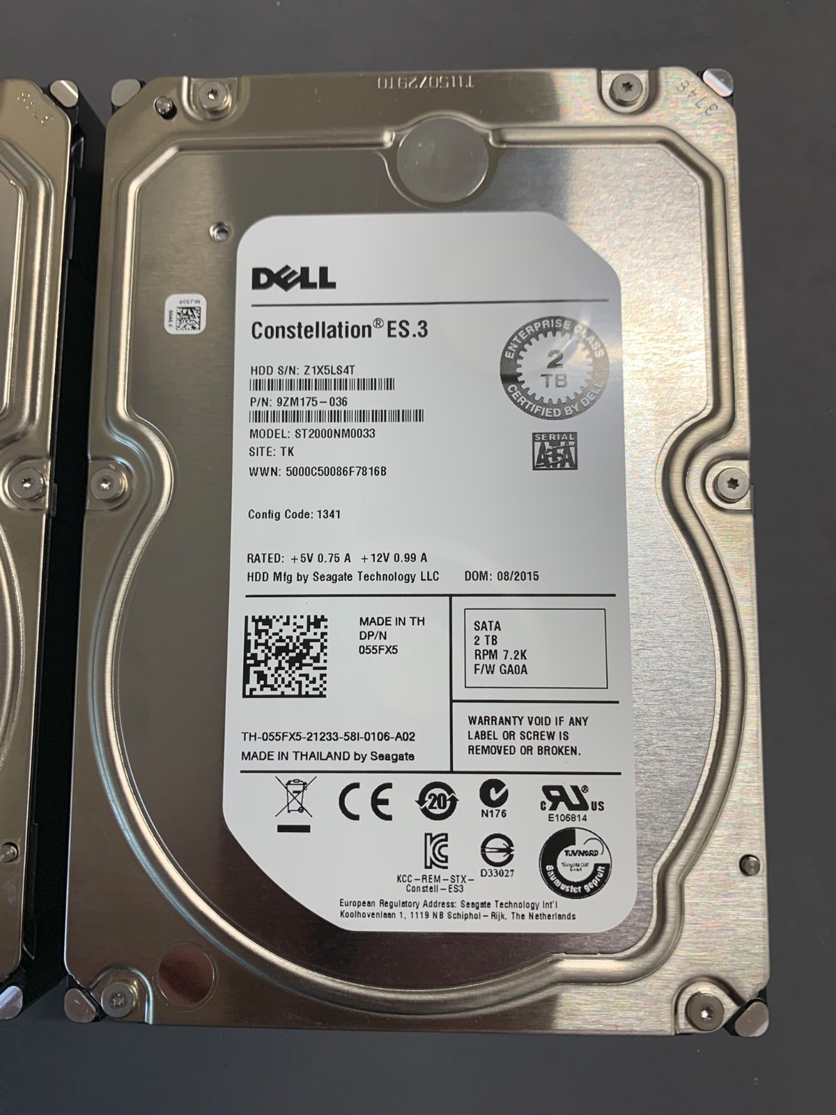 Pair Enterprise Seagate Constellation ES.3 2TB 7200RPM SATA w/ SMART Data
