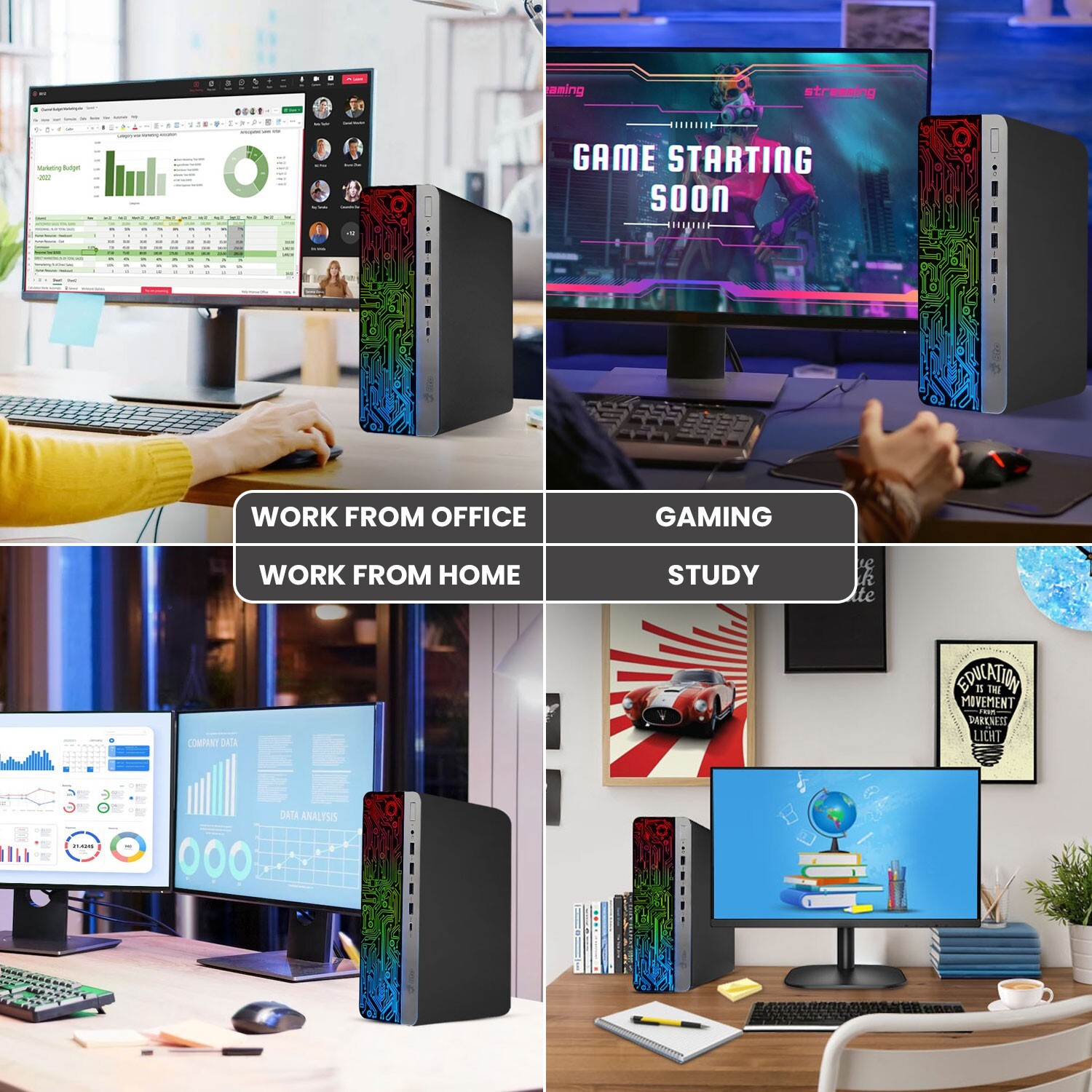 HP Gaming PC Intel i5-6500 16GB Ram 512GB SSD 22″ LED NVIDIA GT 1030 WiFi Win 10