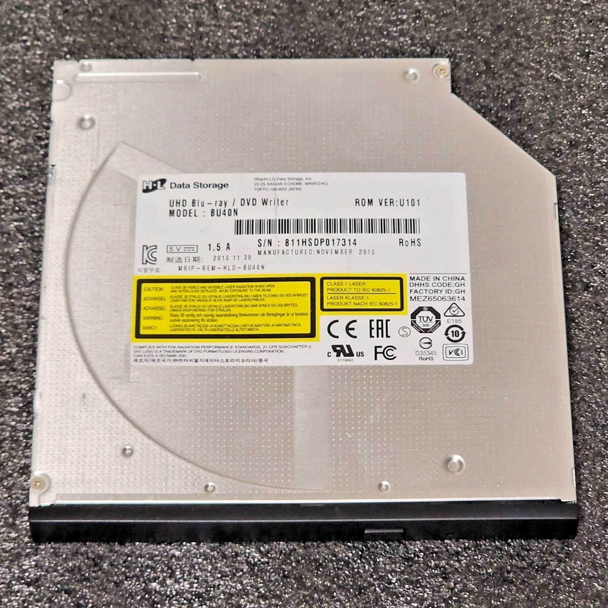 Hitachi LG BU40N 9.5mm SATA Slim Blu-ray Drive BDXL Compatible for Laptop