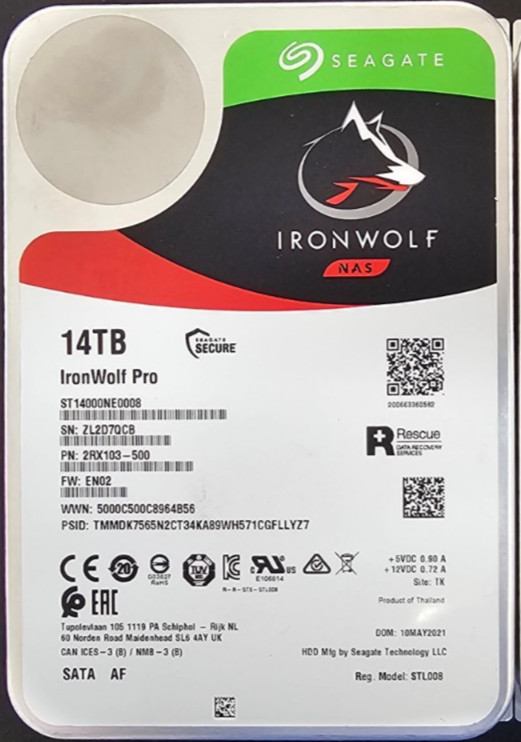 Seagate IronWolf Pro 14TB NAS HDD ST14000NE0008 Smart DATA Photos on drives