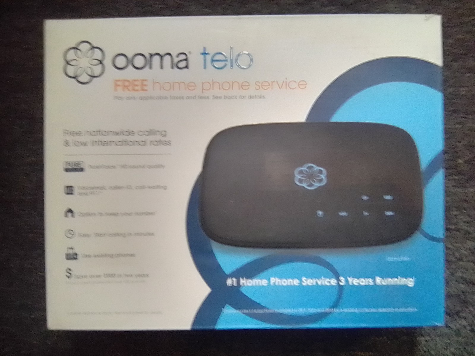 Ooma Telo Smart Home Phone Service System-Open Box-New Complete Accessories Inc