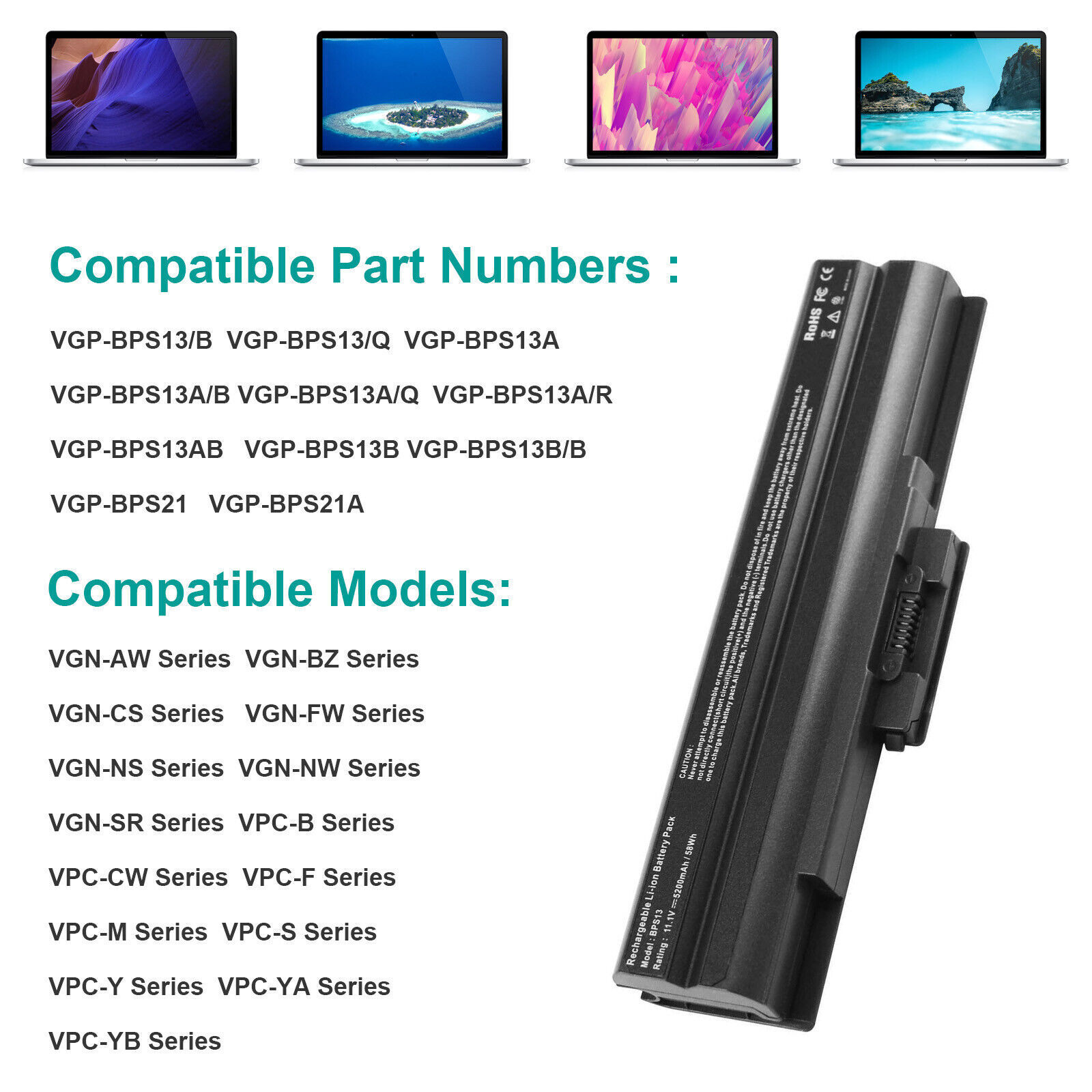 VGP-BPS21A Battery for Sony Vaio VGP-BPS13B VGP-BPS13/Q VGP-BPS21B VGP-BPS21 NEW